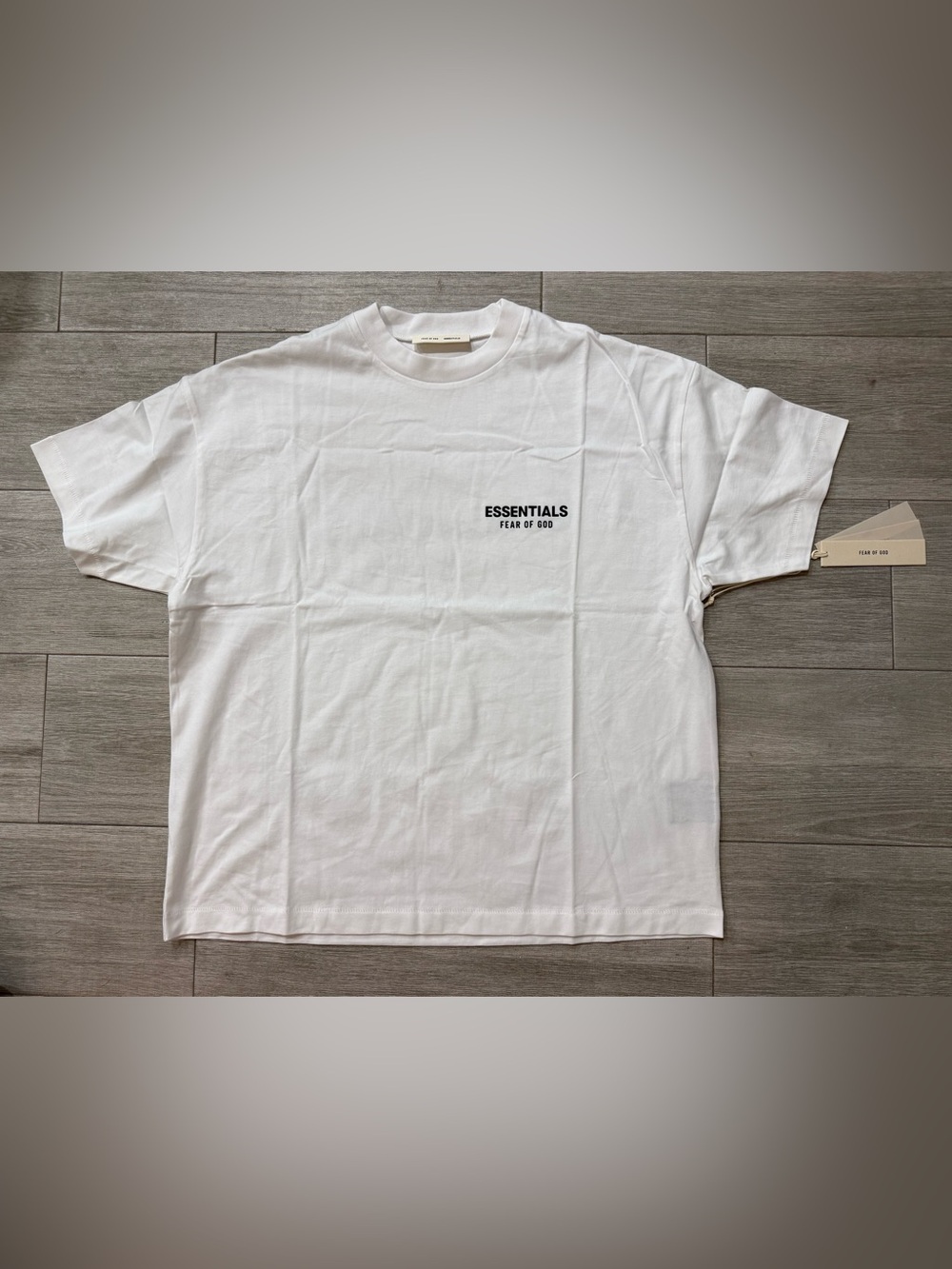 Fear of God Essentials SS25 Classic Fit Tee 125AS254192F Bright White Sz L Large